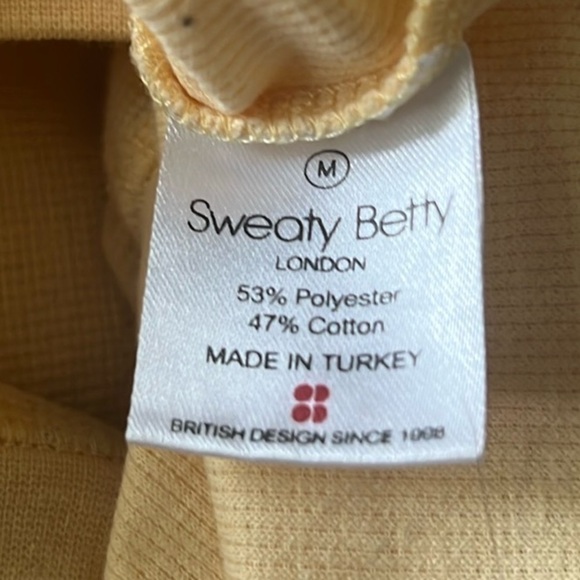 Sweaty Betty Yellow Waffle Knit Crop Top Yellow- Size Medium NWOT - Picture 5 of 8